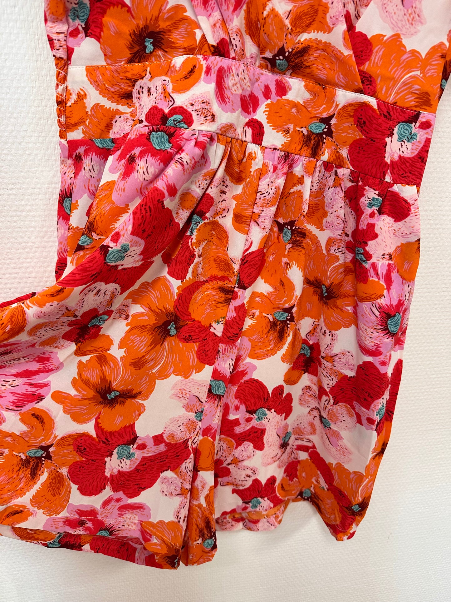 Combishort LUCILE à fleurs orange