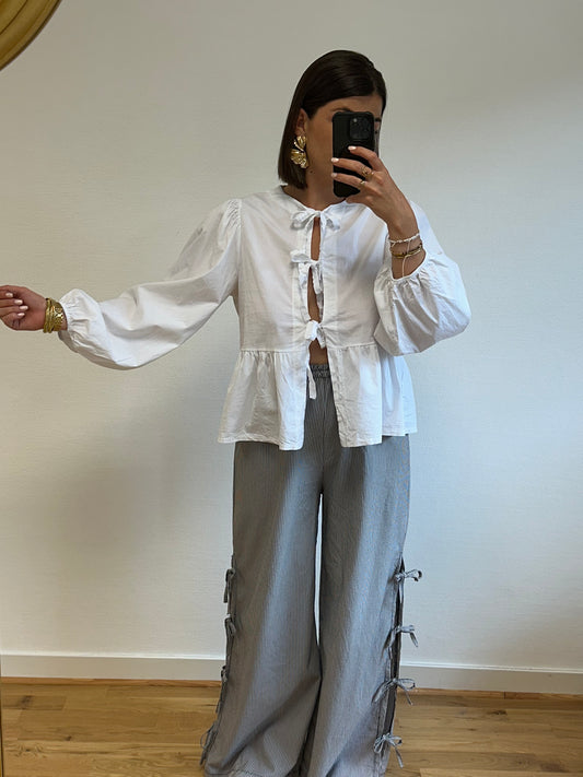 Pantalon NINA rayé à noeuds